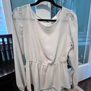 NYMPHE Cream Peplum Blouse